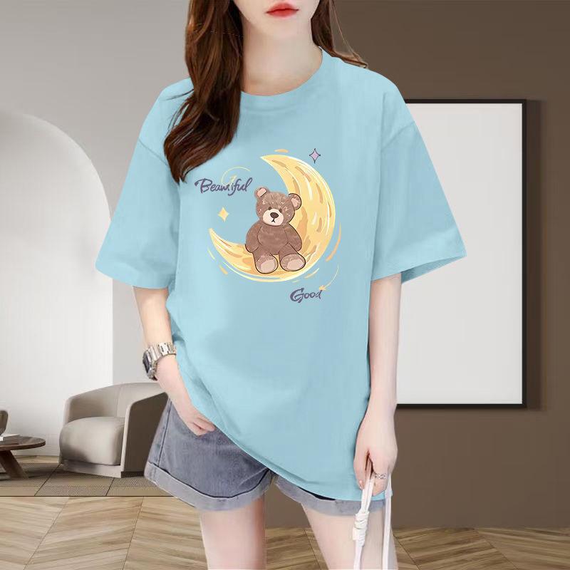 2026 European Style Plus Size Women's Cotton Short Sleeve T-shirt - Hot Selling, Loose, Slimming, Versatile, and Trendy