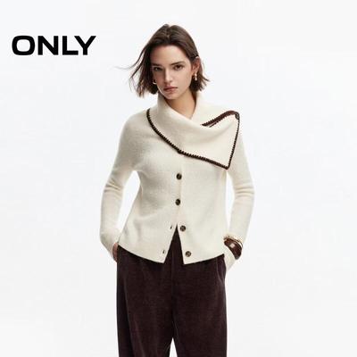 Women's Wool Blend Scarf Collar Knit Sweater