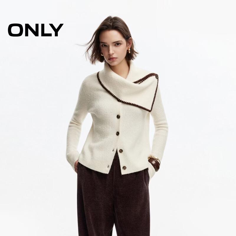 Only Women's Wool Blend Scarf Collar Knit Sweater