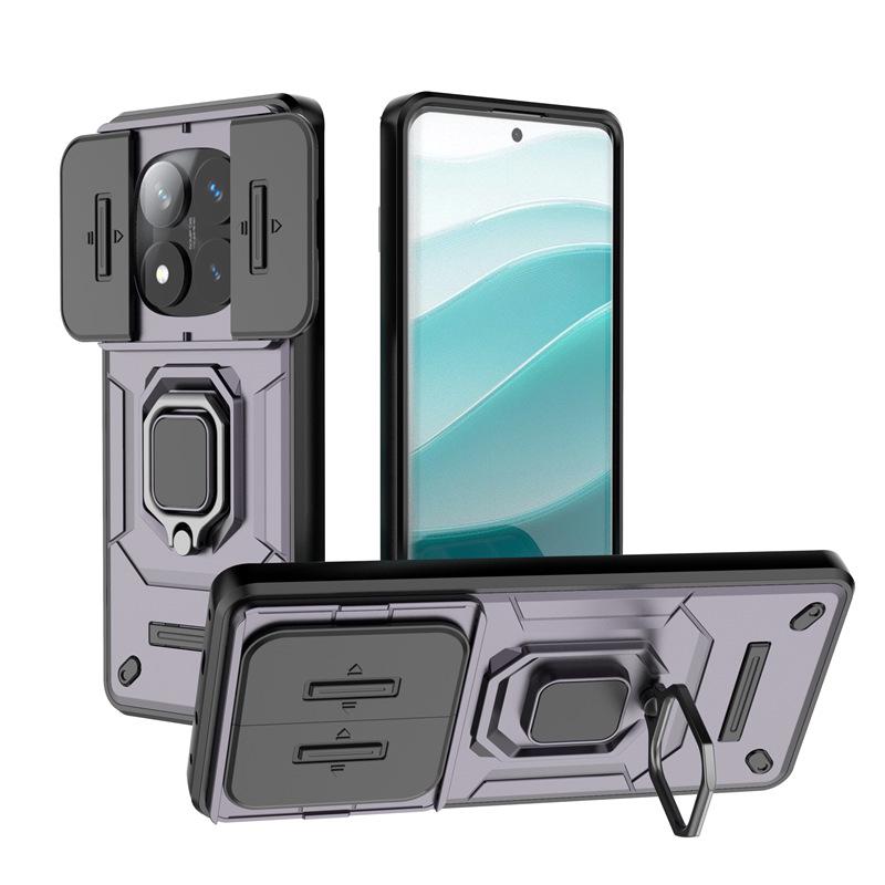 Battle Bear Case for Xiaomi Redmi Note 15 Pro, Redmi Note 14, and Note 13 with Push-Window and Bracket Feature.