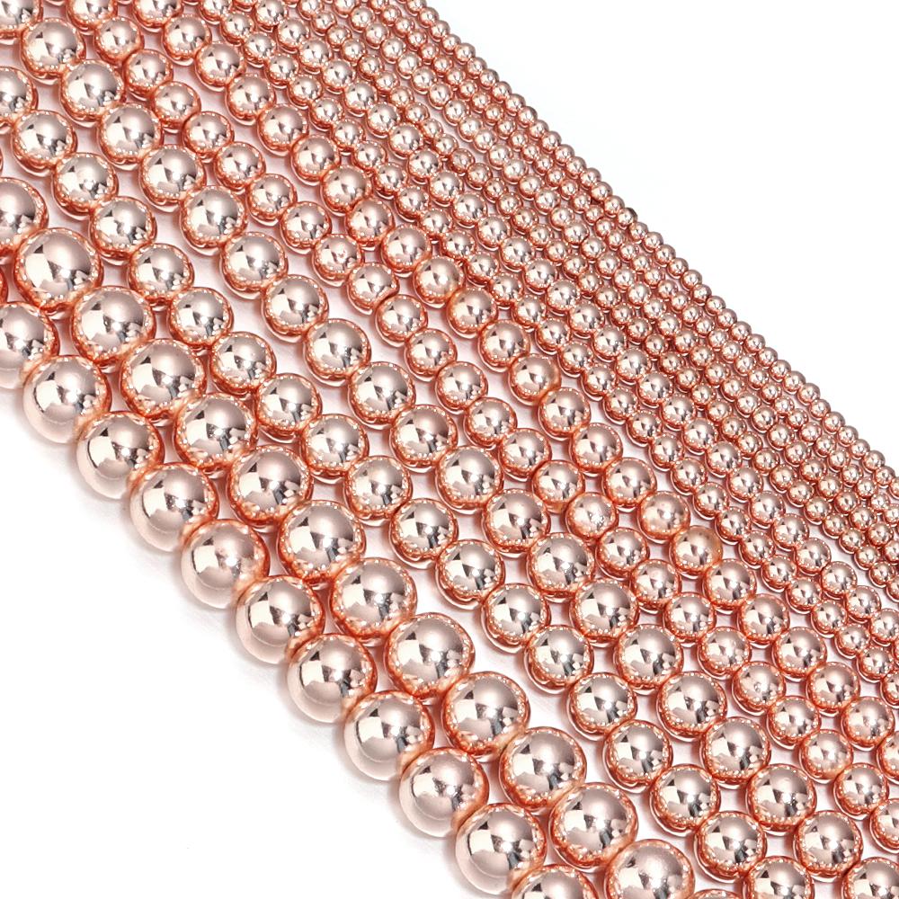1 String Hematite Stone Beads 2 3 4 6 8 10mm Electroplated Colorful Spacer Round Beads Diy Charm Necklace Bracelet Jewelry