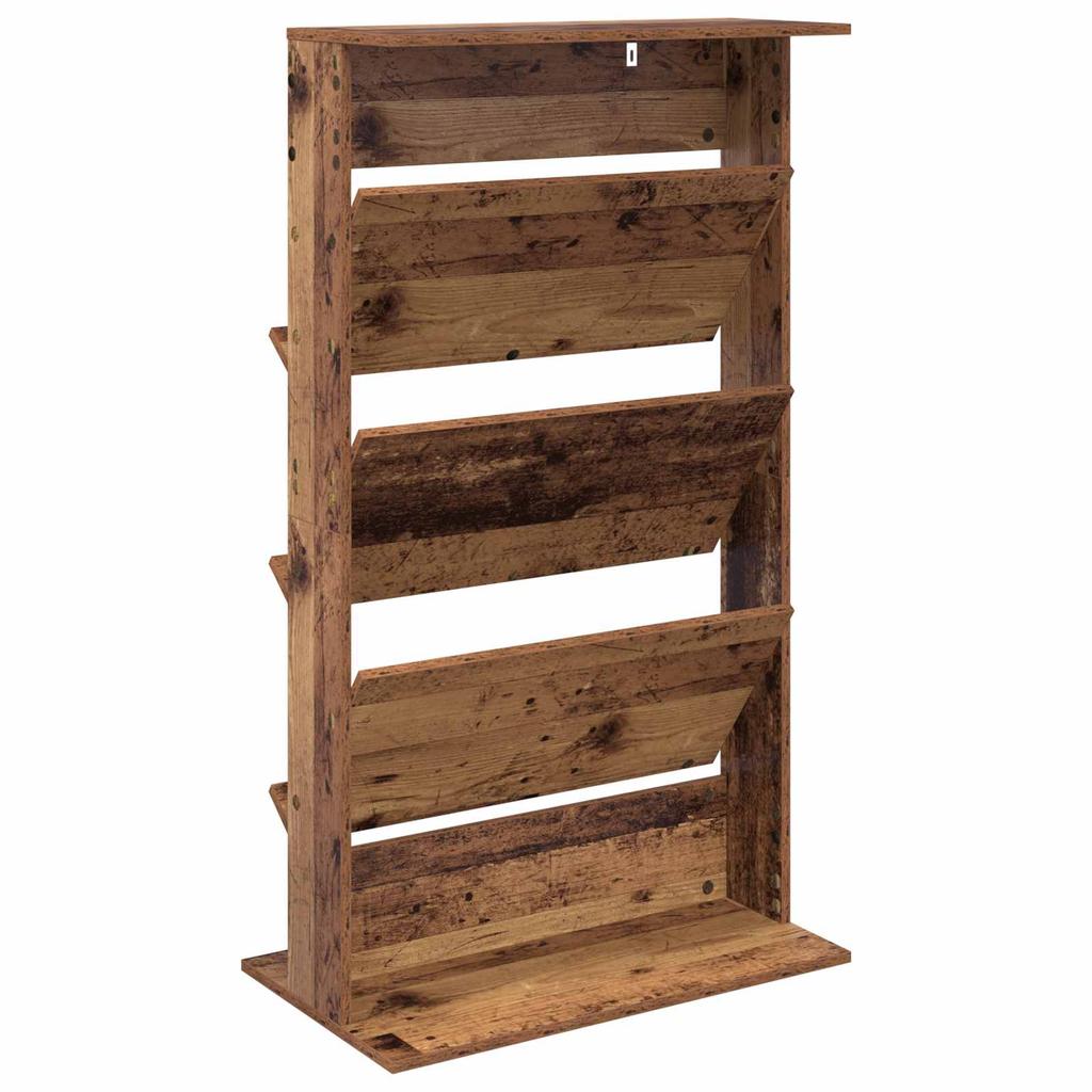 Magazine Rack with Shelf Reclaimed Wood Look 70 x 41 x 126 cm Engineered Wood