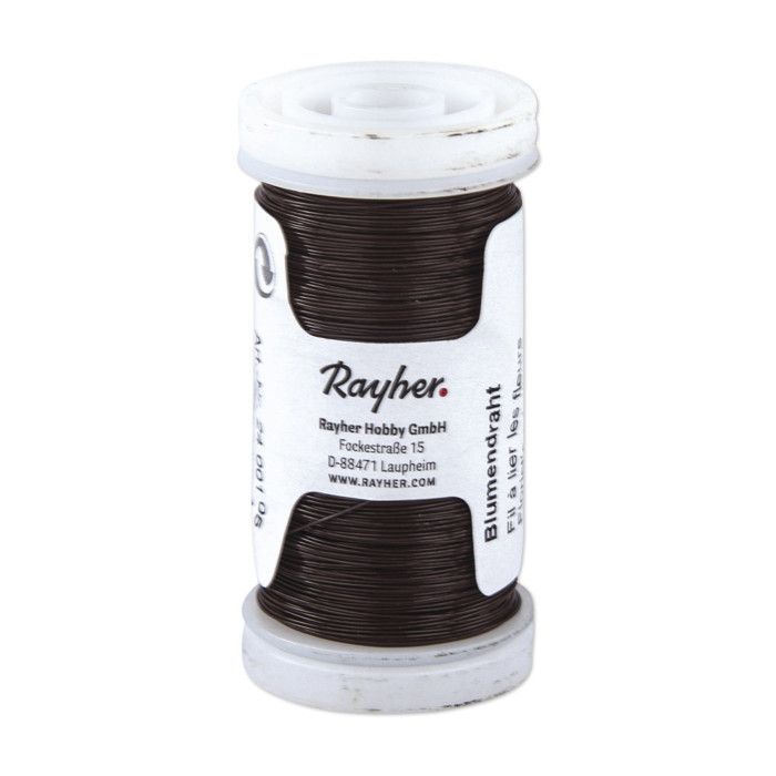 Fil floral, brun foncé, 0,35 mm ø, bobine 100 m