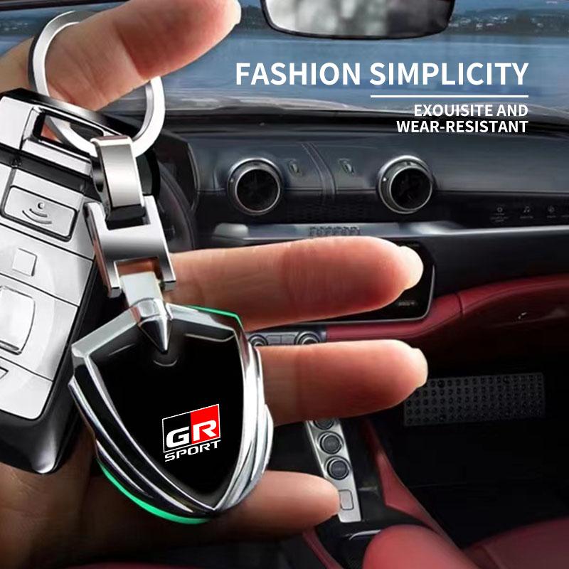 Metall Bilstyling Nyckelring Nyckelkedja Nyckelringar Hänge För TRD Toyota GR Corolla Yaris Aygo GT86 Prius RAV4 Camry Auris