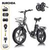 BURCHDA R8S1500W Faltbares Elektrofahrrad für Erwachsene, 48 V, 20 Ah, Lithiumbatterie, City Commuter Ebike 4.0, FatTire, 20 Zoll, leistungsstarker Motor, Fatbike