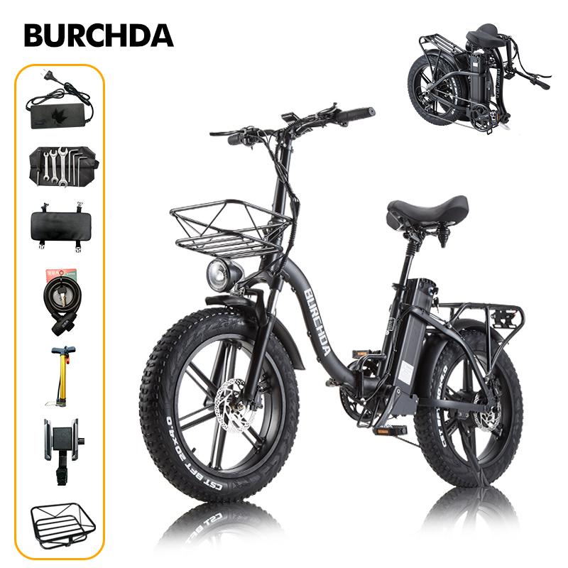 BURCHDA Bicicletta elettrica pieghevole R8S1500W per adulti, batteria al litio 48V20Ah, per pendolari urbani, Ebike 4.0 FatTire, motore potente da 20''