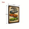 Racing Car Retro Style Metal Decorative Painting for Garage Room Decor