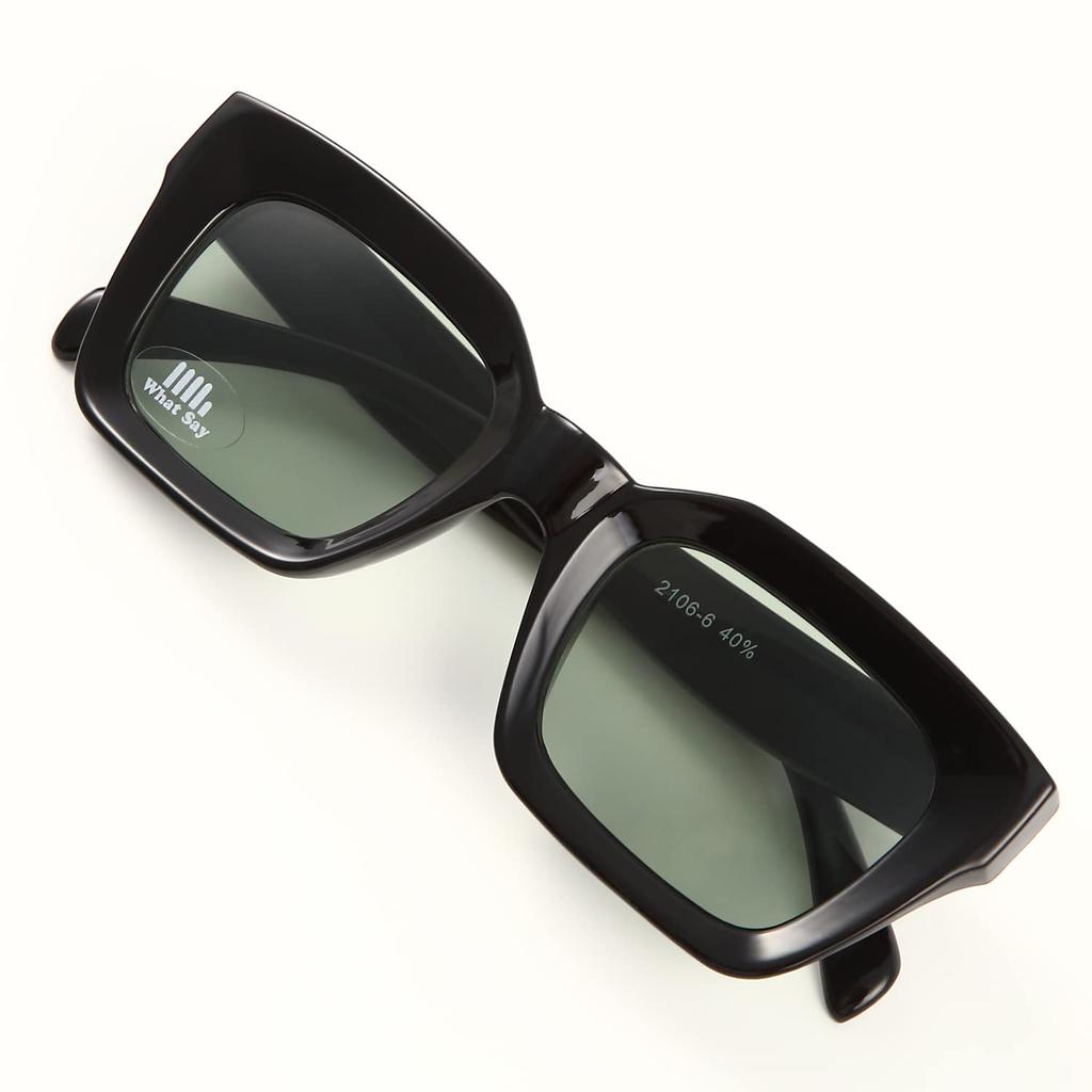 [What Say] CLASSIC Television Cut Frame Sunglasses, Colored Lenses, Clear Lenses, Fashion Glasses, UV400, Men's & Women's, No Accessories (Lime
