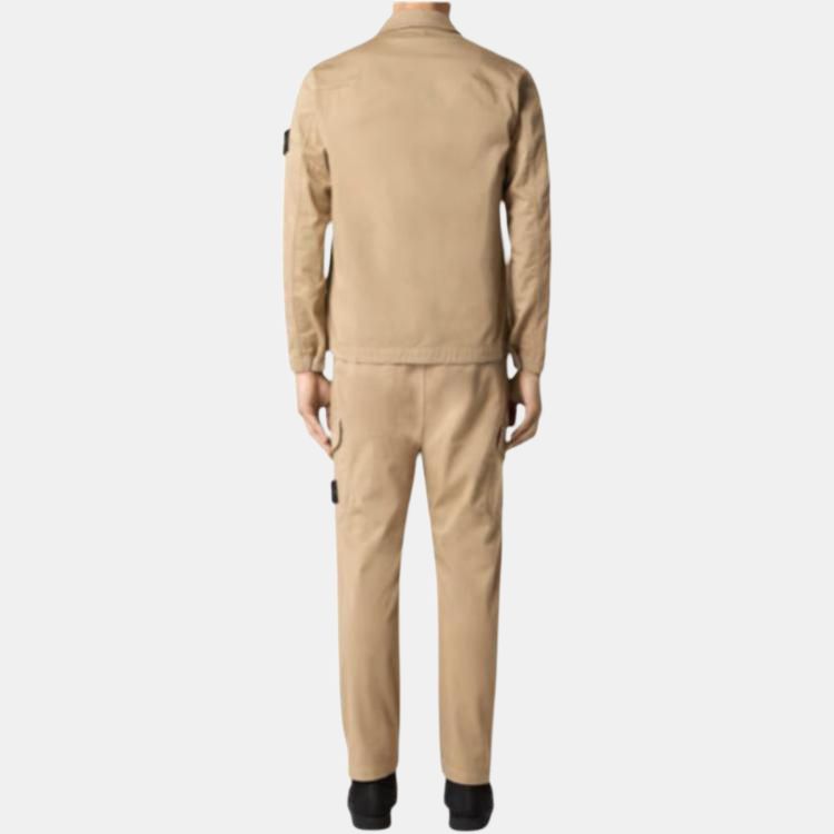 STONE ISLAND Solid Color Zip Collar Long Sleeve Jacket Men Jacket Khaki K1S1512001-28S0012-V0094