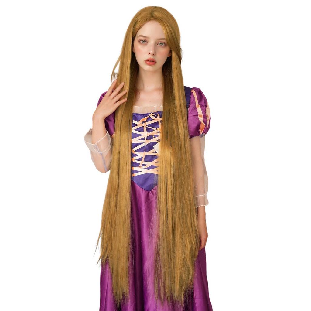 Rapunzel Kostüm Peruk Ekstra Uzun Sarı Düz Saç | Cadılar Bayramı ve Cosplay | Doğal Görünüm | Hafif Ayarlanabilir Başlık (Kadınlar için mükemmel)