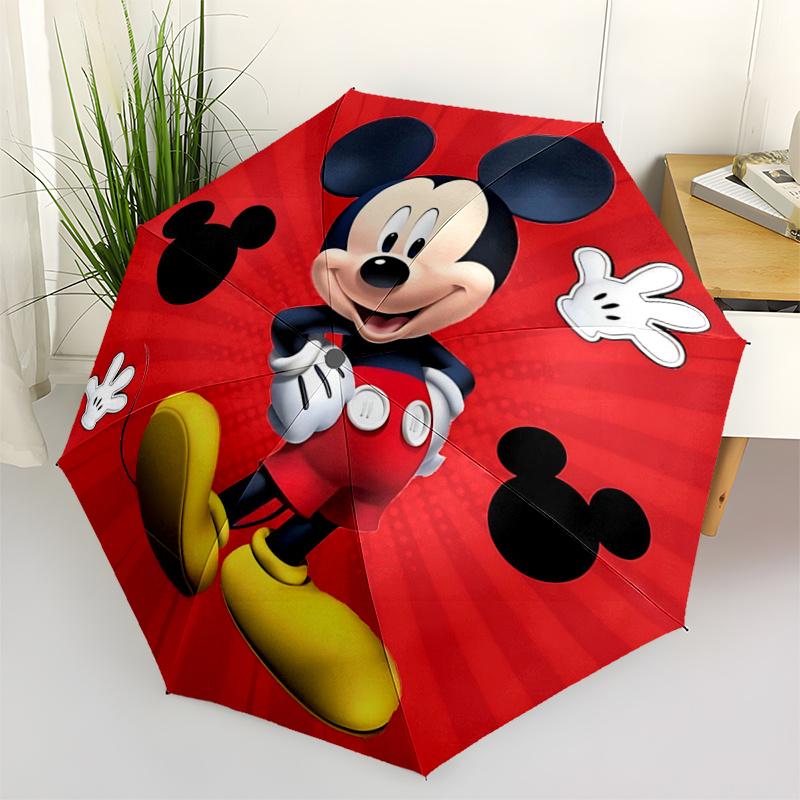 

1pc Mickey Mouse Iconic Design Automatic Opening/Closing Umbrella with Foldable Design, Iron Frame Outdoor Umbrella for Fans, Travelers, Dai