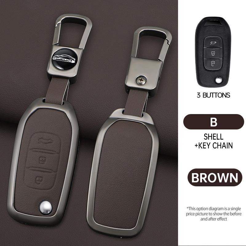 Interior Mouldings Alloy Leather Car Key Case For Renault GT line Kadjar Captur Megane Sandero Stepway Logan Clio5 Arkana Renaul