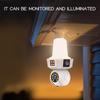 Smart WiFi Indoor Surveillance Camera with Three-Head Light Socket and Mobile Remote Control