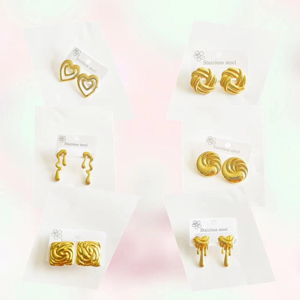 Classic Multi-Style Vintage Earring Water Drop, Leaves,Stud Earrings for Women Irregular  Geometric Woven Twisted Design Jewelry