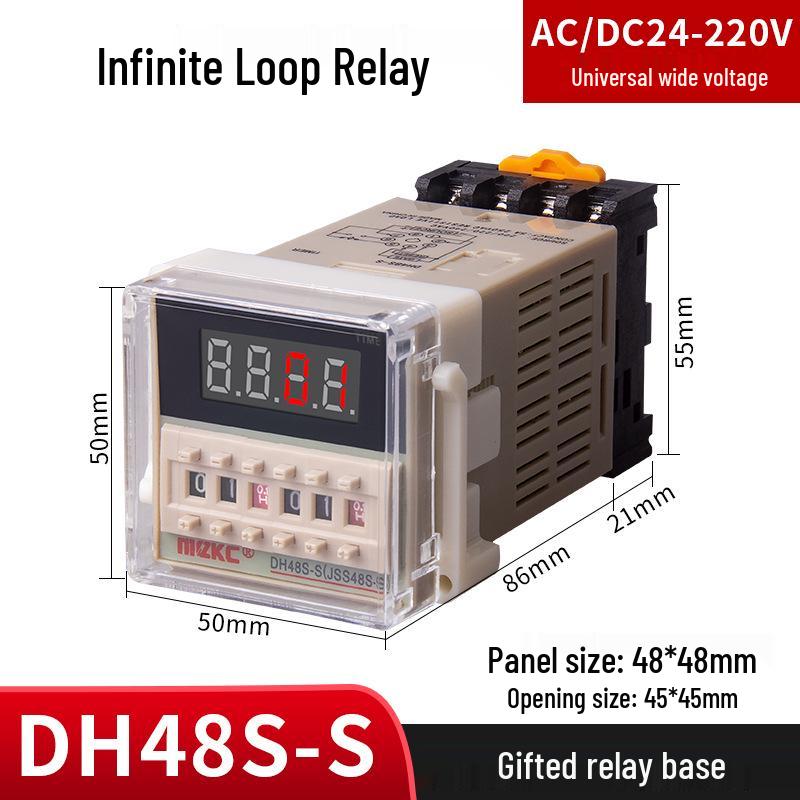 DH48S-S Digital Time Relay: Adjustable 24V/220V Cycle Control, 2Z Switch, 380V Delay
