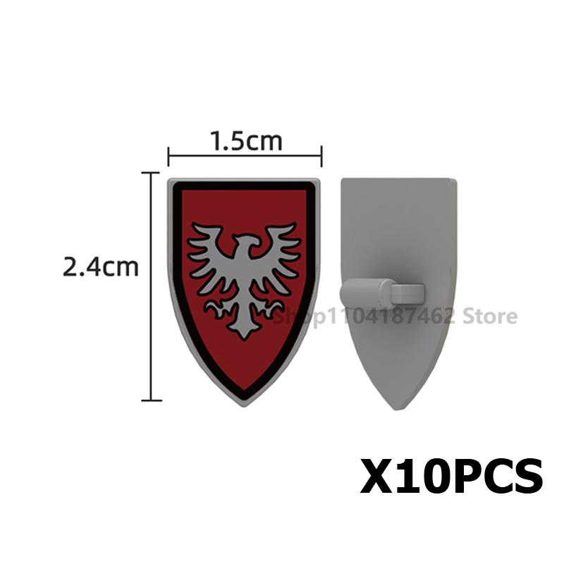 Medieval Roman Knight Legion Building Block Castle Green Dragon Forest Wolf War Horse Dragon Lion Shield Armor Cloak Brick Toys