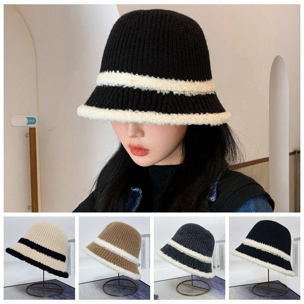 Temperament Knitted Bucket Hat Hollow Out Woven Fisherman Hat Elegant Sun Protection Cap  Vacation