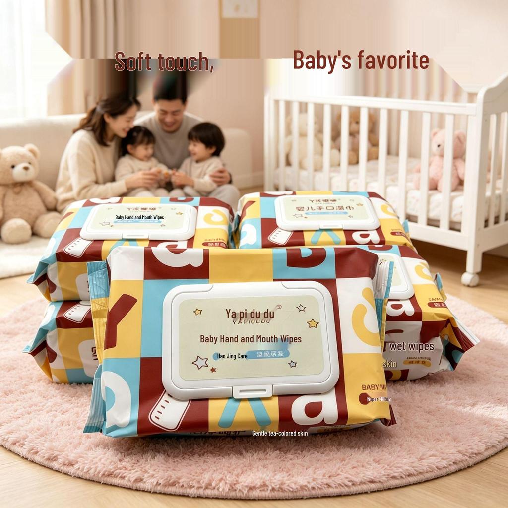 Soft Non-Irritating Wet Wipes for Newborns – 80 Thick, Gentle Hand & Mouth Wipes