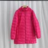 Light Down Jacket Women's Medium and Long Autumn and Winter New Korean Version Slim Fit Large Size Light Jacket Removal Cap