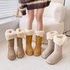 Women's Thick-soled Winter Furry Mouth Lightweight Warm Anti-cold Padded Snow Boots Non-slip Wear Casual Sneakers Long Cotton Boots