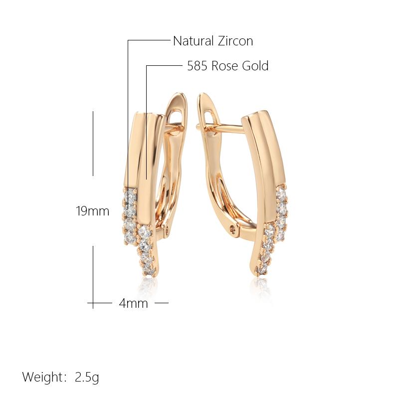 Außergewöhnliche Ohrhänger in Roségold für Damen und Mädchen, glänzende, lange Ohrstecker mit natürlichem Zirkonia – Brautschmuck für Hochzeiten