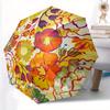 1 Stück Automatischer Faltregenschirm mit Blumenmuster, Tragbares & Faltbares Design mit 8 Speichen, Lässiges Outdoor-Accessoire Halloween- und Weihnachtsgeschenk