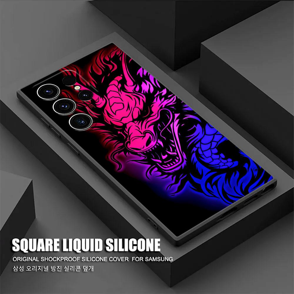 Cute Black White Dragon S26Ultra Case For Samsung Galaxy S26 S25 S24 S23 S20 S21 FE S22 Ultra S25 Plus 5G Cases Soft Phone Cover