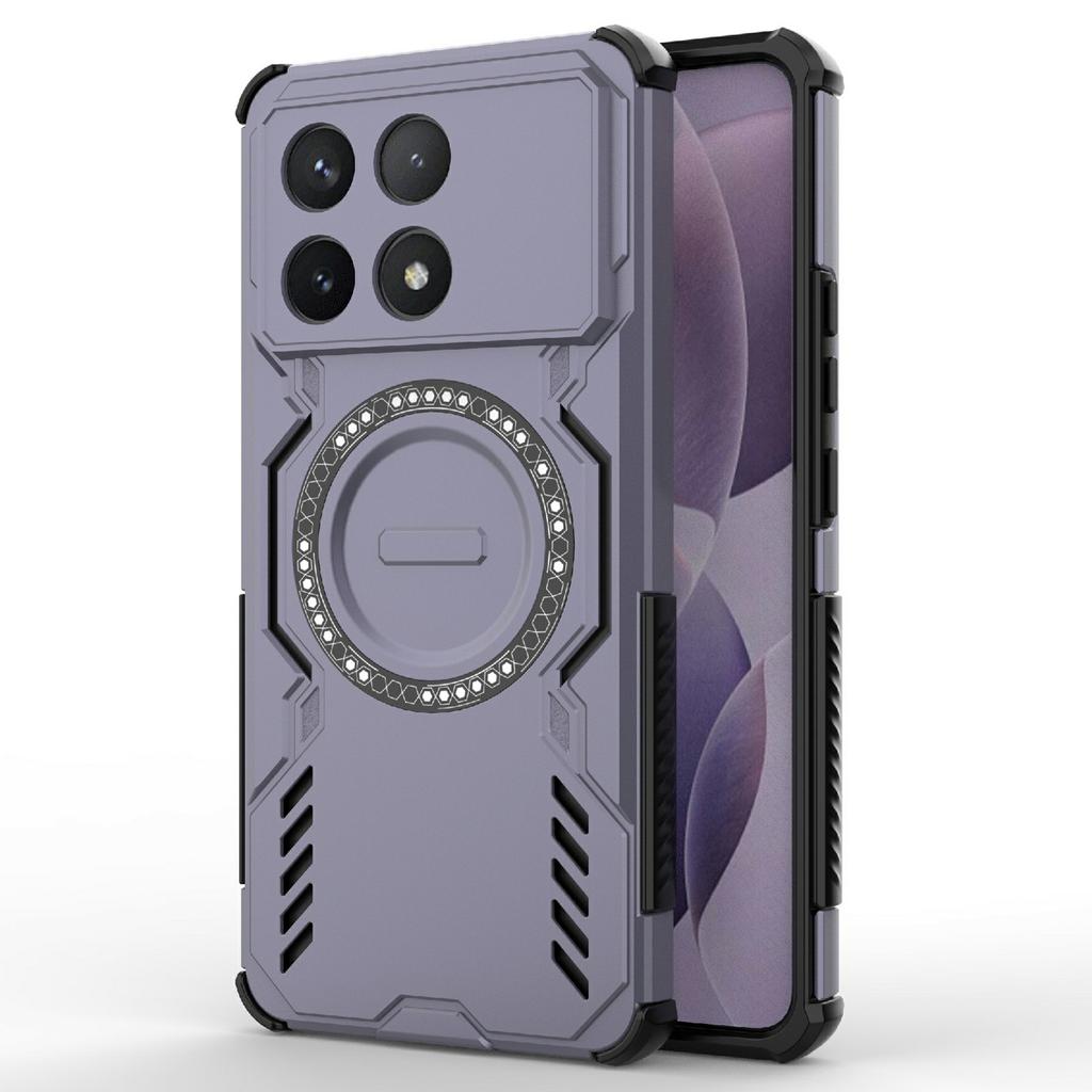 Magnetic Case For Xiaomi Poco F6 Pro 5G/Redmi K70 Pro 5G/K70 5G Butterfly Armor Hollow Heat Dissipation PC + TPU Phone Cover