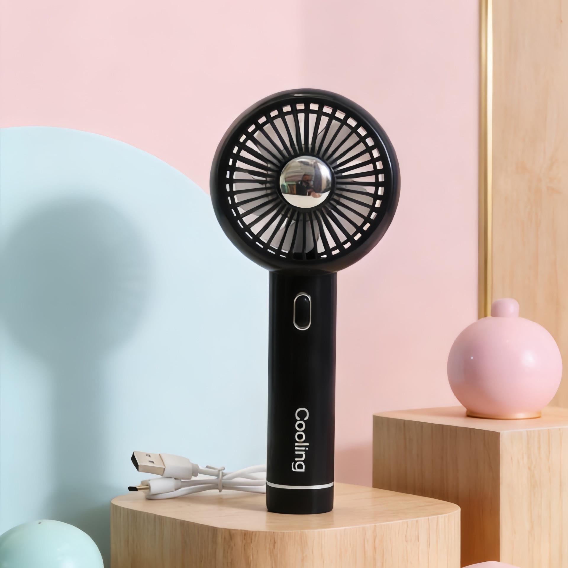 

Portable USB Rechargeable Mini Fan with Detachable Base and Phone Holder One Size