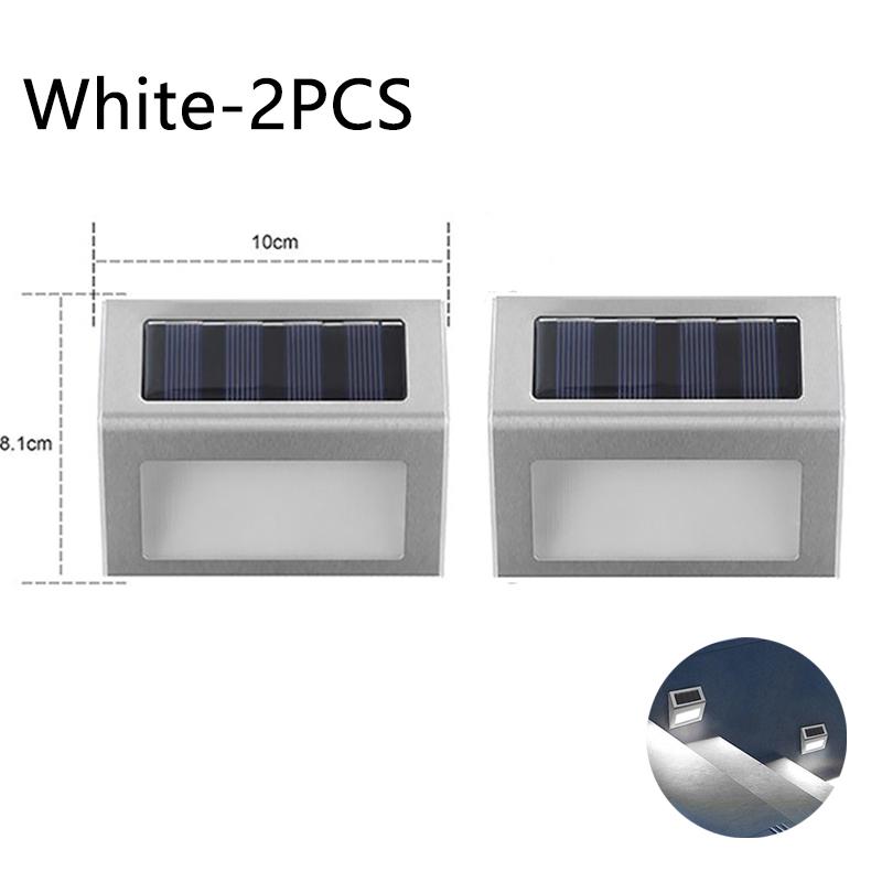 10PCS Solar Step Lights Solar Fence Lights Outdoor 3LED Stainless Steel Wall Lamps Deck Lights For Stair Fence Step Walkway Pati
