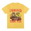 I Survived Todays Tummy Ache Funny Cat Meme T Shirt Men Women Fashion High Quality Tshirt Casual Harajuku Short Sleeve Tshirt