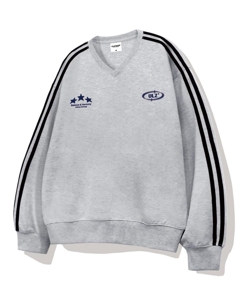 ULIFEZIP Sporty Synergy Oversized Track V-Neck Sweatshirt 5 Colors [Ulzv_4003]