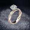 Frauen-Zirkonia-eingelegter gedrehter Fingerring, Hochzeit, Verlobung, Schmuck, Geschenk