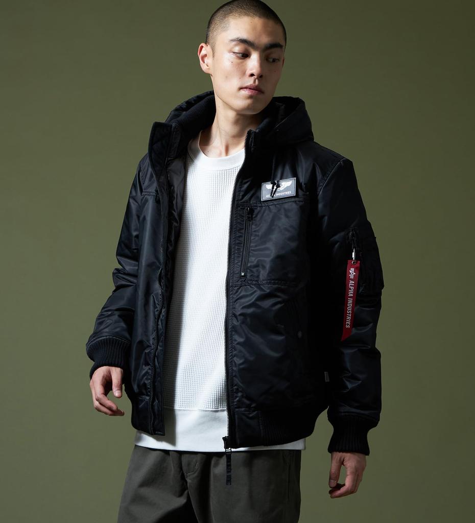 Alpha Industries TA1716 Hooded Rib Jacket In Black Camo Men's