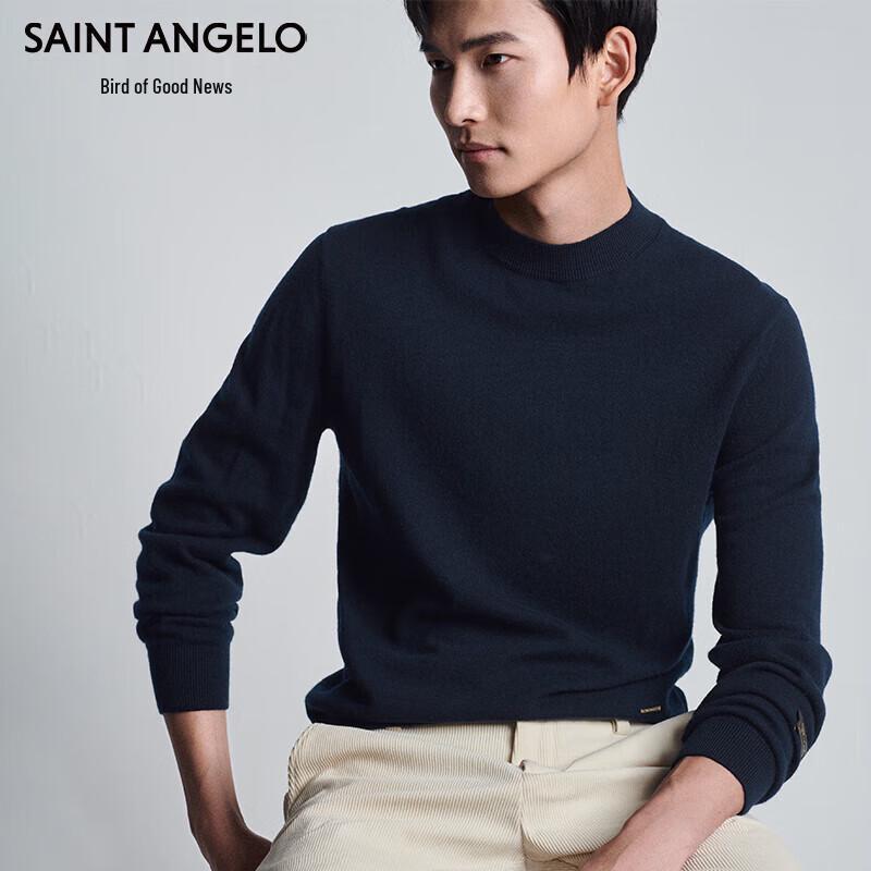 Baoxiniao Men's Semi-High Collar Cashmere Sweater