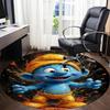 1pc Smurf Bloom Office Round Area Rug, Indoor Mat Suitable For Office, Under Office Chairs Bedroom Living Room Home Decor, Room Deco220