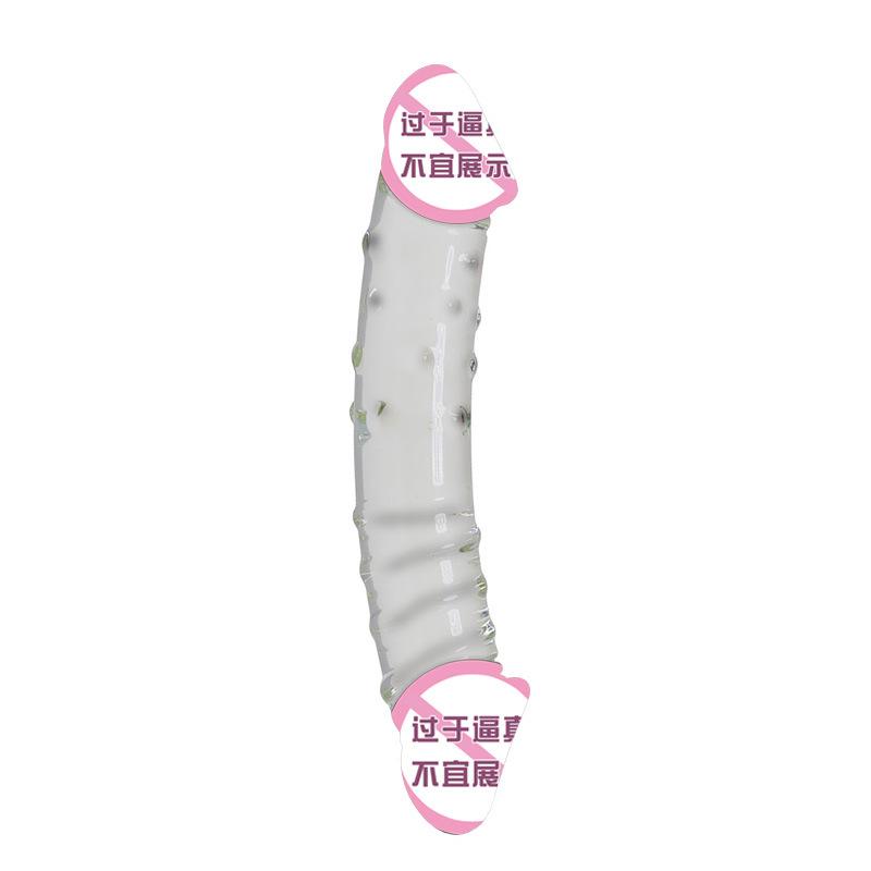Crystal Glass Simulation Penis Female Large Double-Headed Dragon Masturbation Sex Tool Adult Toy G-Spot Massage