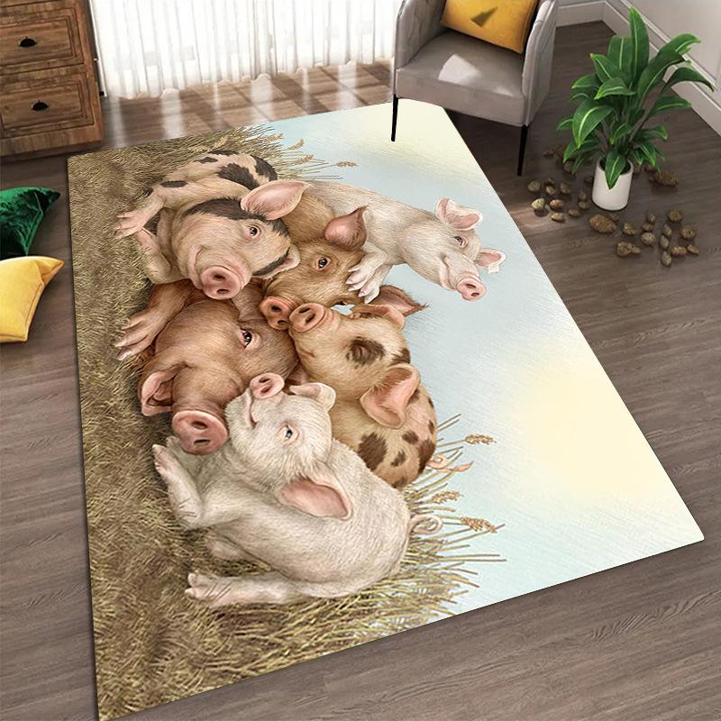 Nordic Countryside Style Carpet Bedroom Sofa Tea Table Tatami Cartoon Long Strip Home Living Room Floor Mat