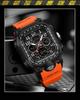 Sanda Men's Trendy Waterproof Multi-Functional Electronic Watches with Three-Time Zones for Casual Use