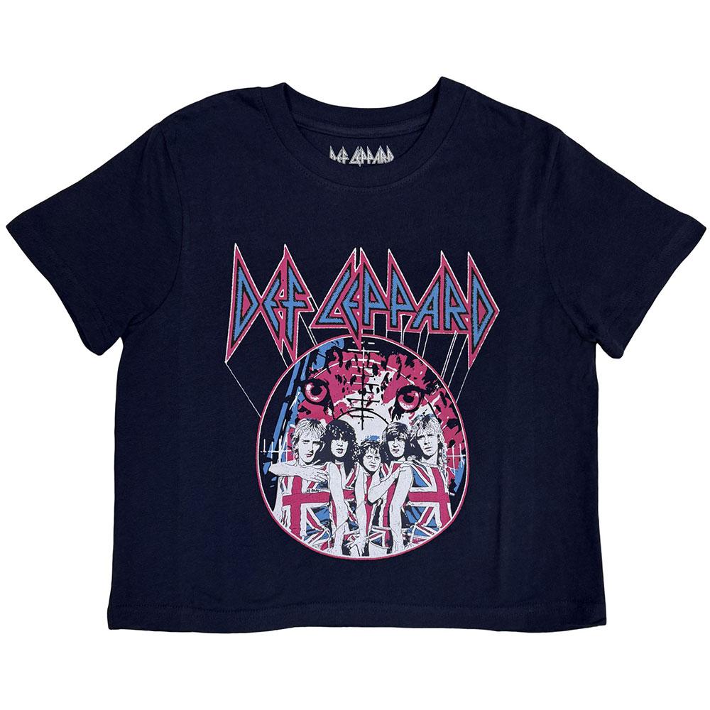 Def Leppard Womens/Ladies Pyromania World Tour 1983 Crop Top