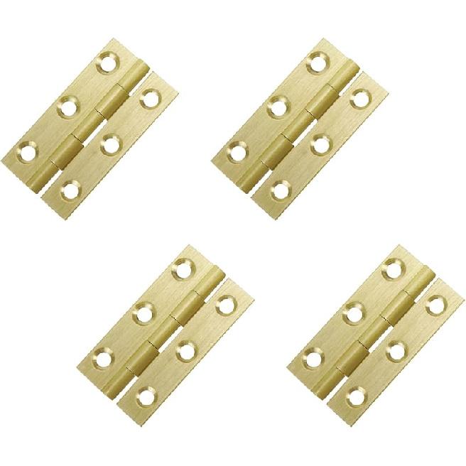 Brass Hinges Mcredy Butt Hinges for Cabinets 1" Hinges with Mounting Screws Gold Kitchen Cabinet Hinges Pack of 4