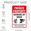 Private Property Beware of Dogs Sign  Video Surveillance Warning Plaque x Inches RustResistant Metal Security Sign