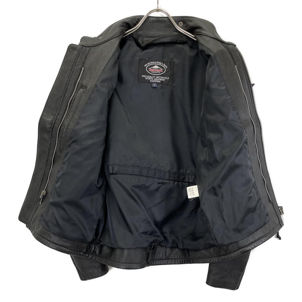 KUSHITANI Black Diaskin Leather Zip-Up Jacket Jacket L blackUsed