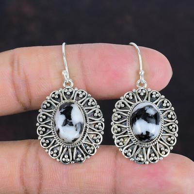 White Buffalo Turquoise Earring Gemstone Handmade Earrings 925 Sterling Silver Earring Vintage Jewelry Birthstone Earring Anniversary Gifts
