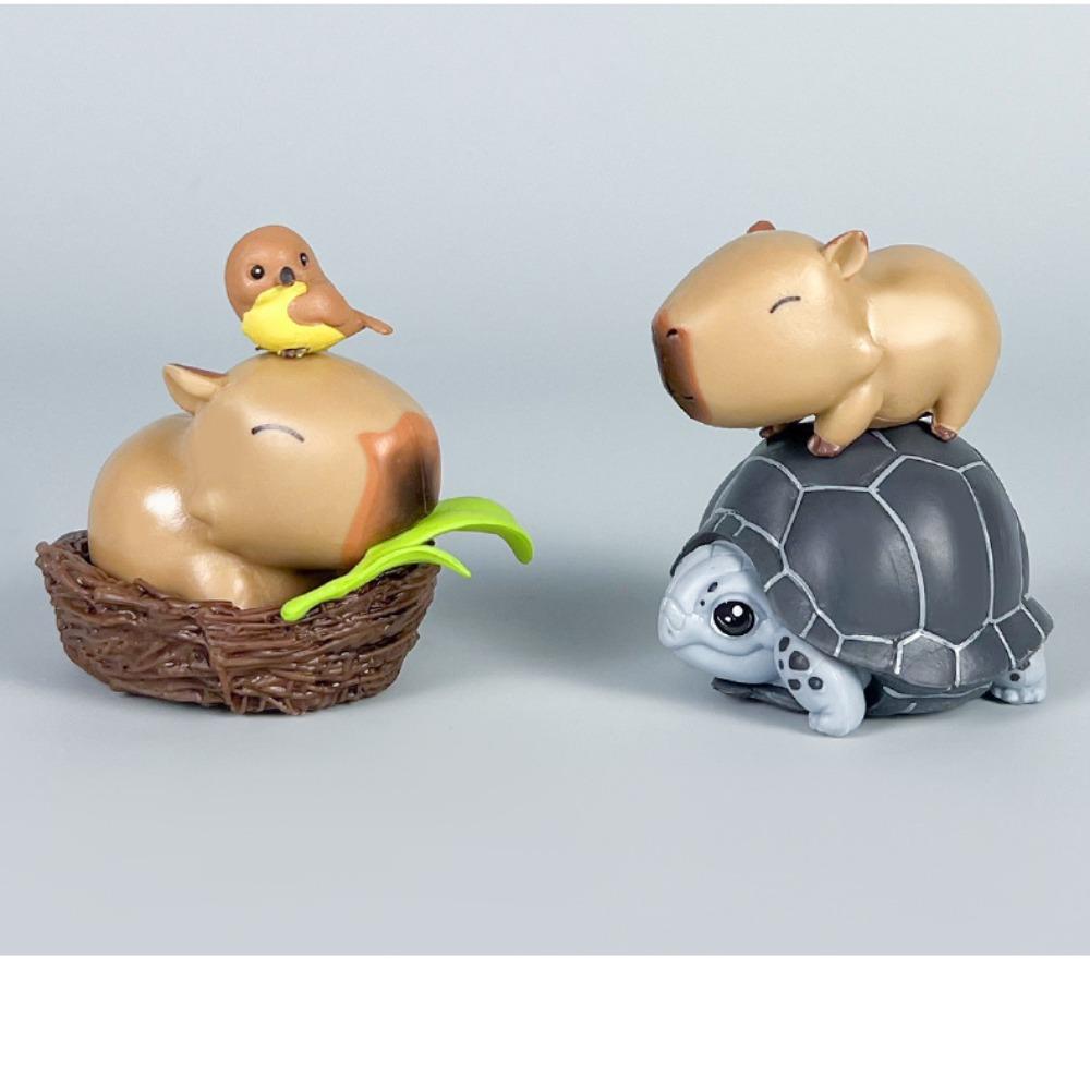 Riding Bird Simulation Capibara Model Riding Crocodiles Capybara Animals Figures  Collection