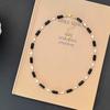 Rice Grain Freshwater Pearl Long Strip Black Agate Necklace Women'S Light Luxury Cold Wind Niche Collarbone Chain Black And White Contrasting Color