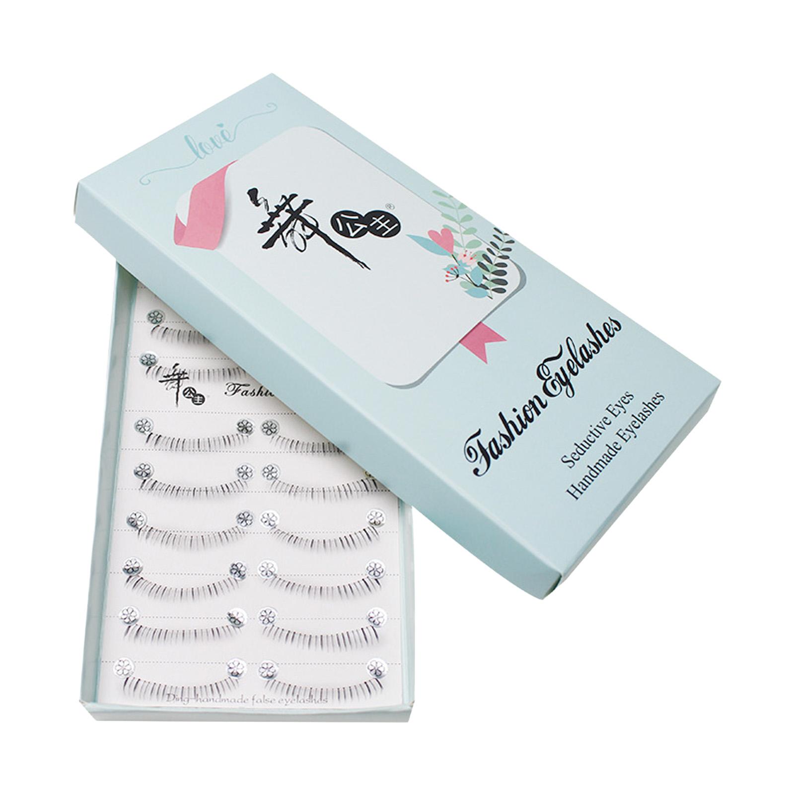 10 Pairs Natural Style Pointed Fake Eyelashes One Piece Design for Women A01 Lower Lashes