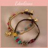 Design Creative Double Layer Braided Rope Bracelet With Cute Charm Elephant