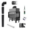 Fireplace Insert KRATKI FLOKI L Right 12kW Fi200 Black TERMOTEC Pipe Set