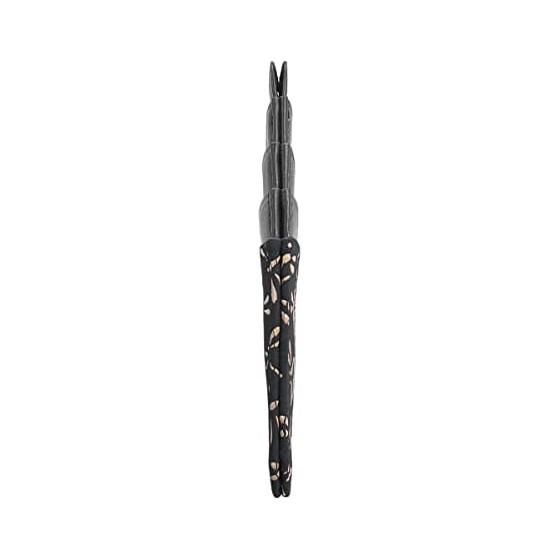 Inden Card Case Slim Thin Deer Leather Black x White Dragonfly Pattern 2530-11-008 8 Card Pockets 1 Pocket